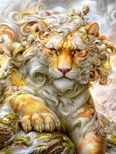 Celestial Lion Fantasy Poster.