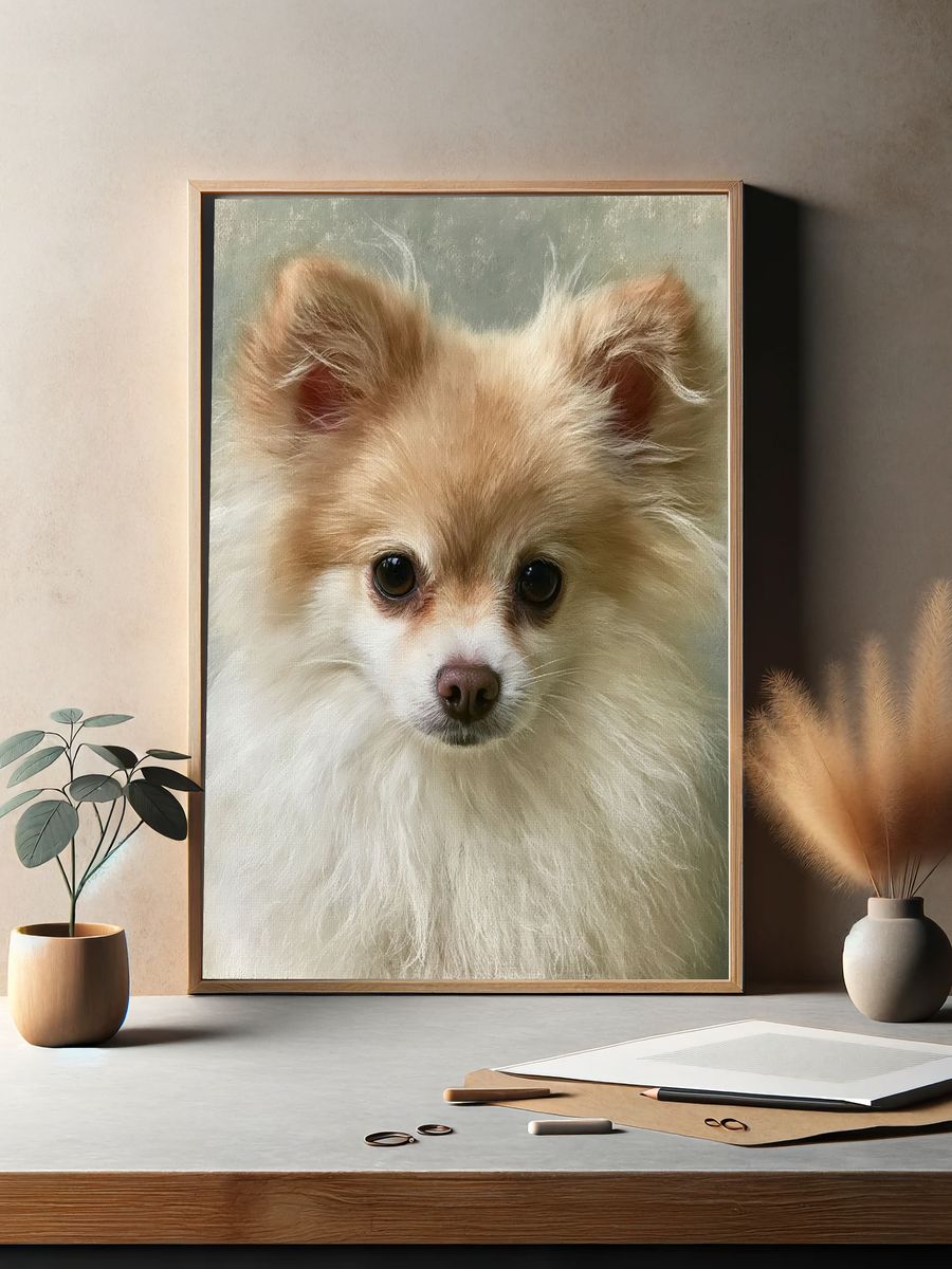 Pomeranian Portrait Photography Poster. — room view 2