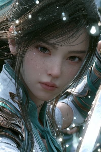 Fantasy Warrior Portrait Print. poster