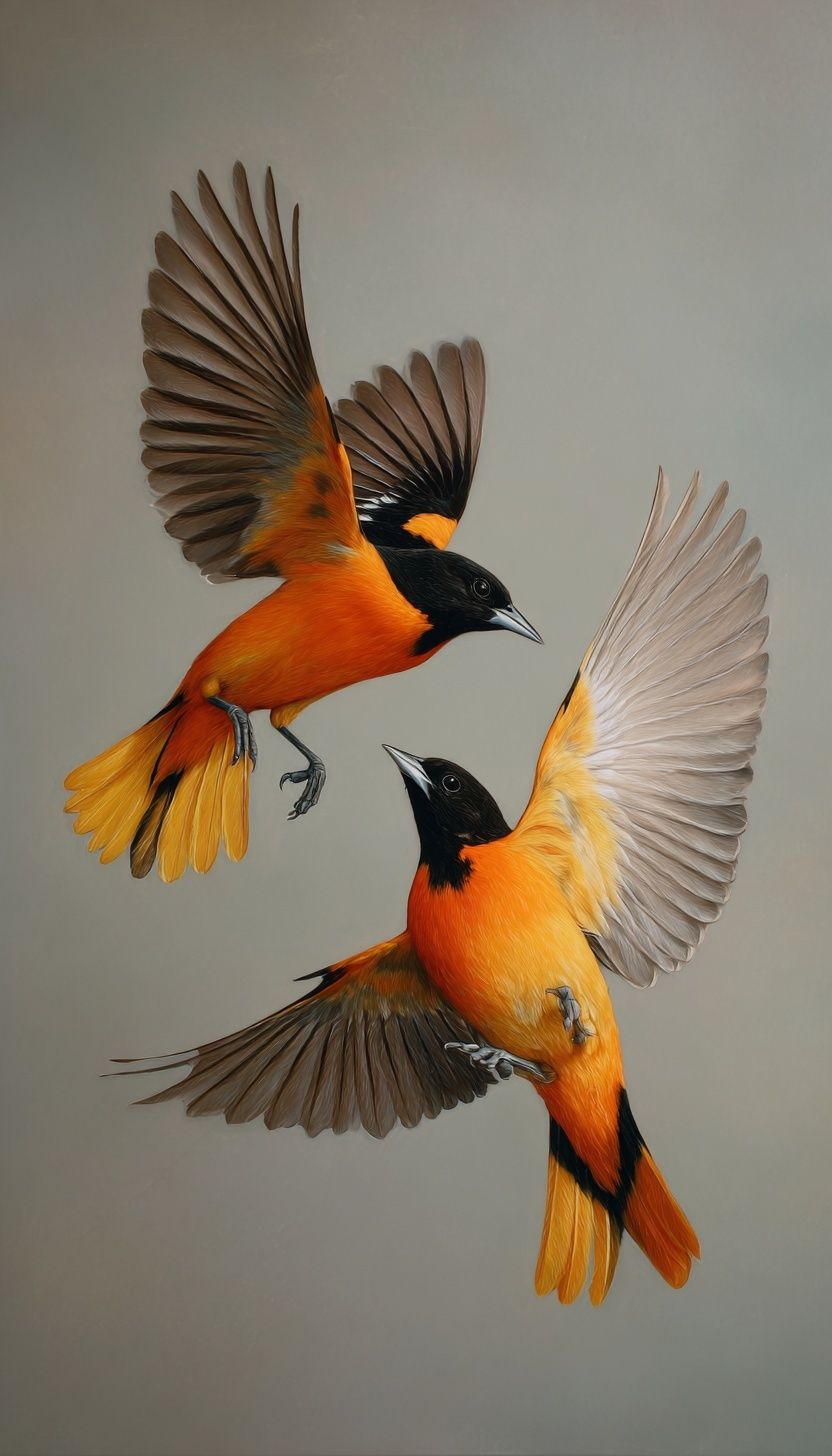 Orioles in Flight Illustration Poster. poster detail