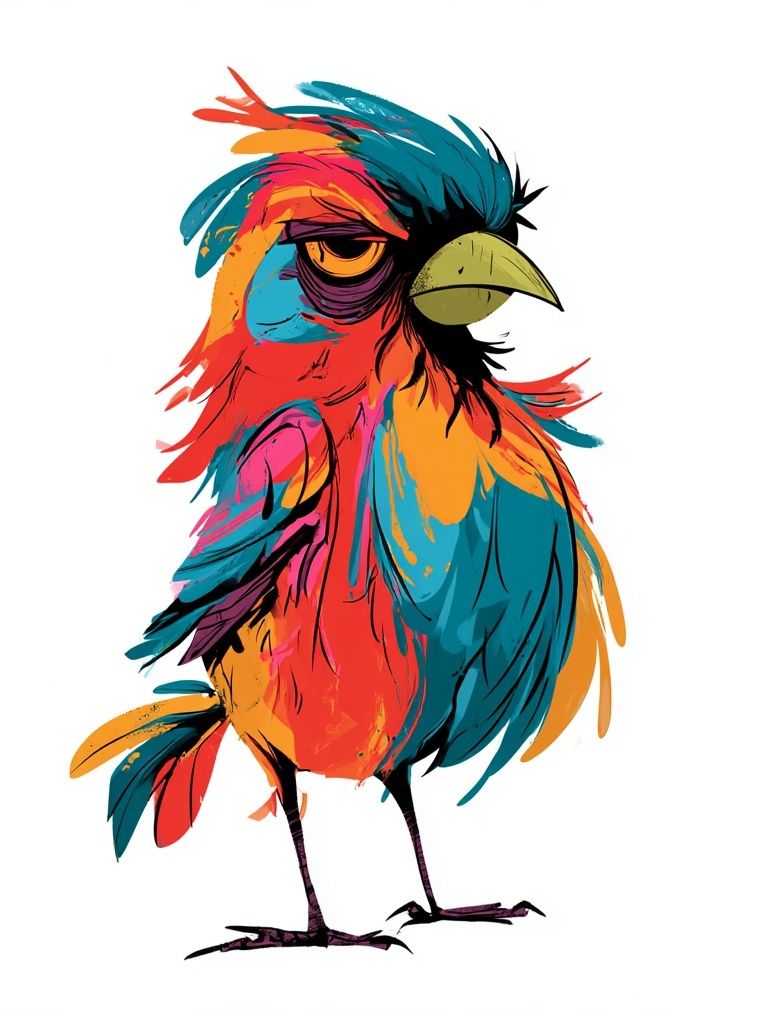 Colorful Bird Illustration Poster. poster — animals art