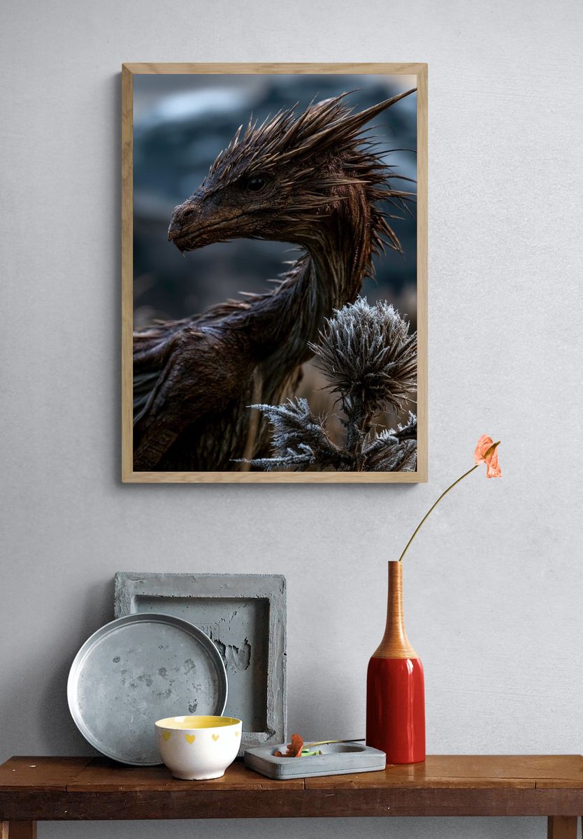 Dragon Portrait Photography Poster. — room view 3