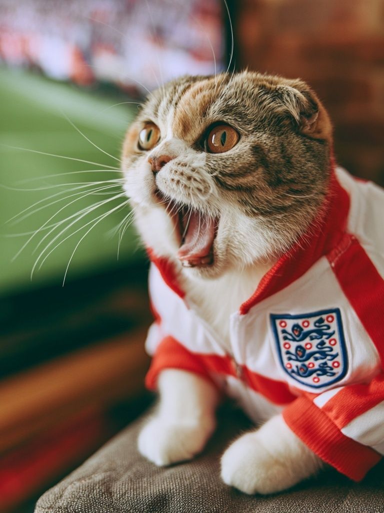 England Fan Cat Photography Poster. poster detail