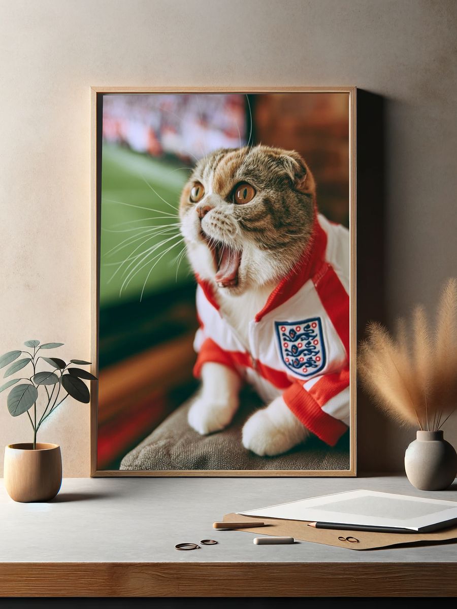 England Fan Cat Photography Poster. — room view 2