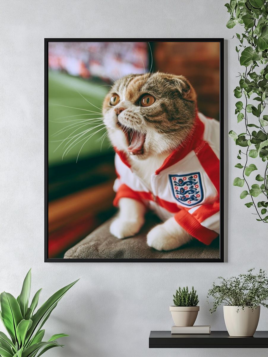 England Fan Cat Photography Poster. — room view 4