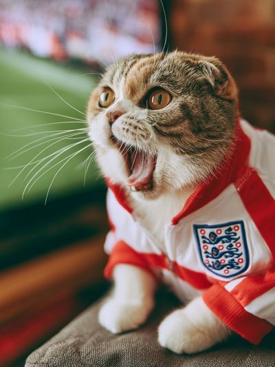 England Fan Cat Photography Poster.