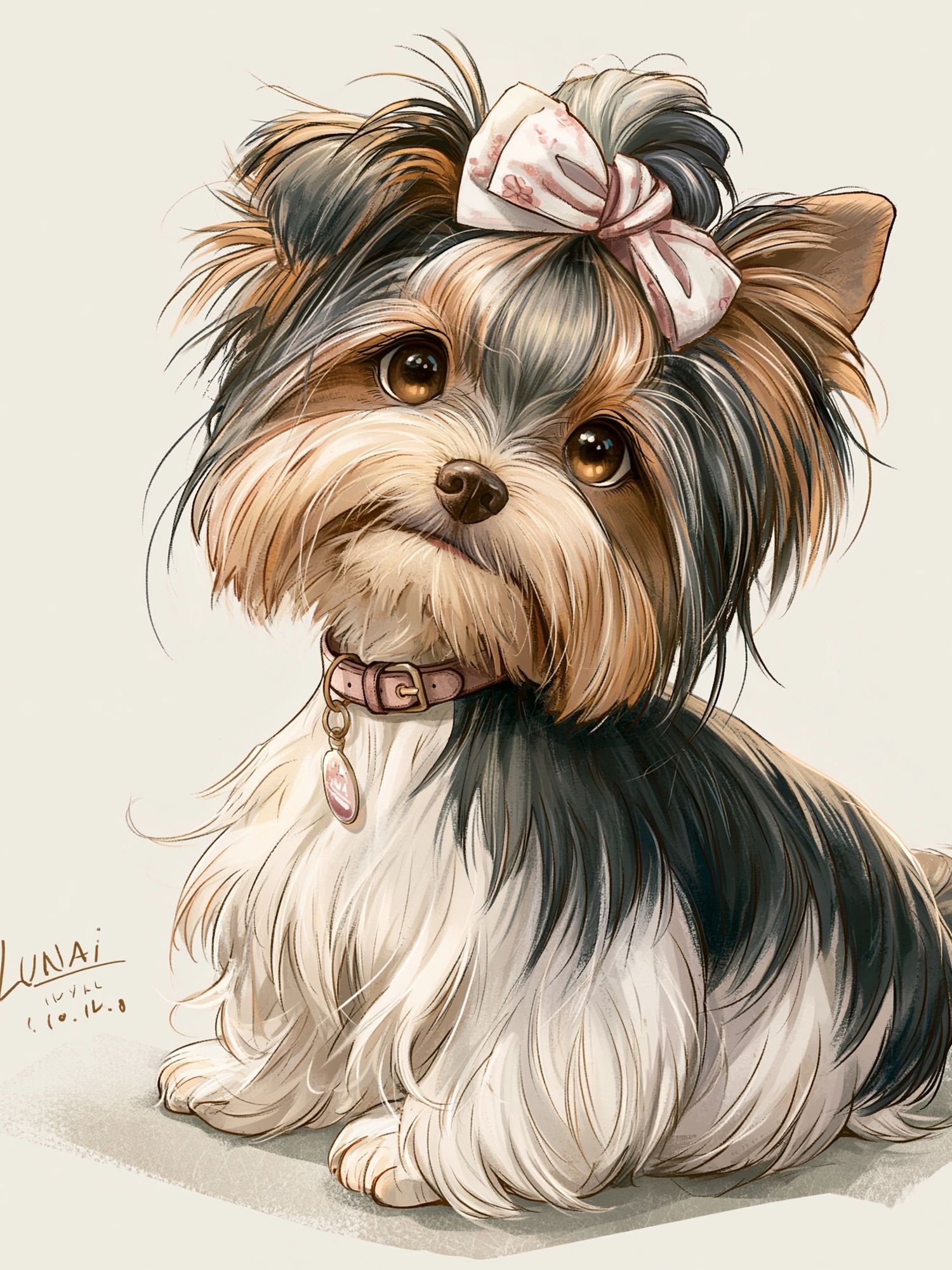 Yorkshire Terrier Portrait Print. poster — animals art
