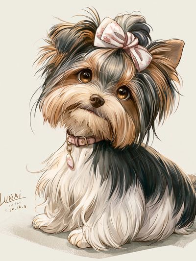 Yorkshire Terrier Portrait Print. poster