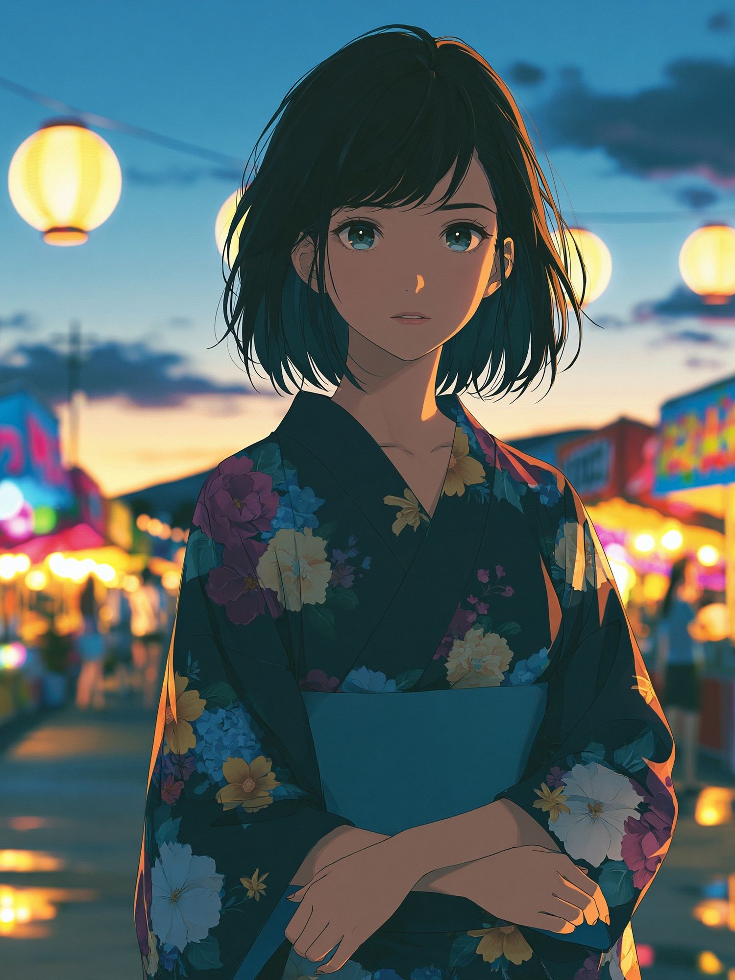 Lantern Girl Anime Print. poster detail