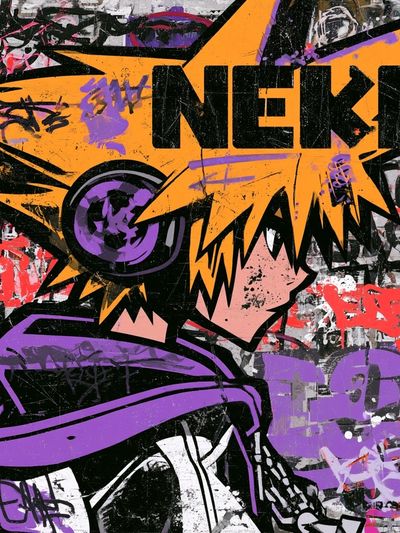 Graffiti Anime Portrait Poster.