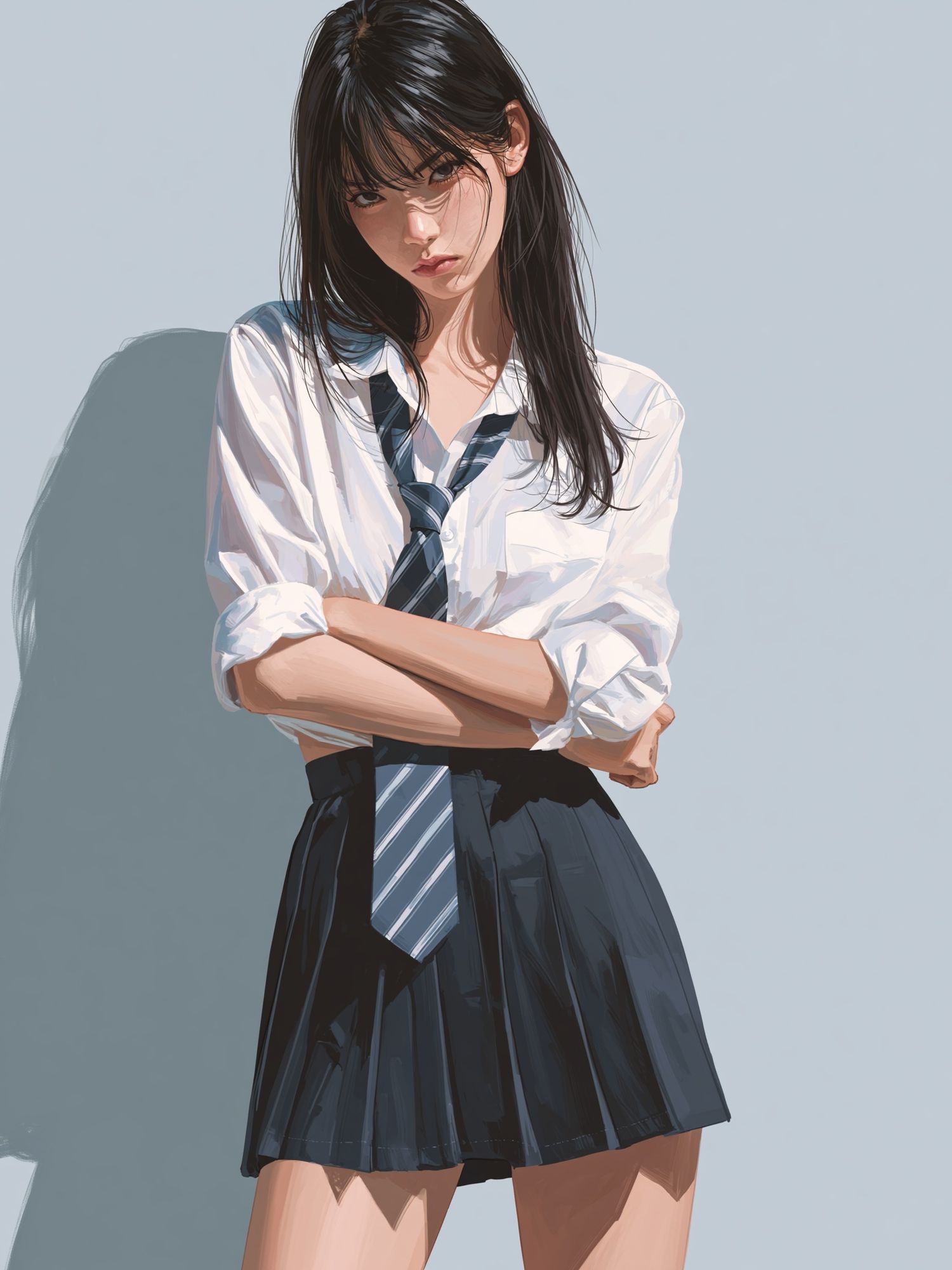 Schoolgirl Portrait Illustration Poster. poster detail