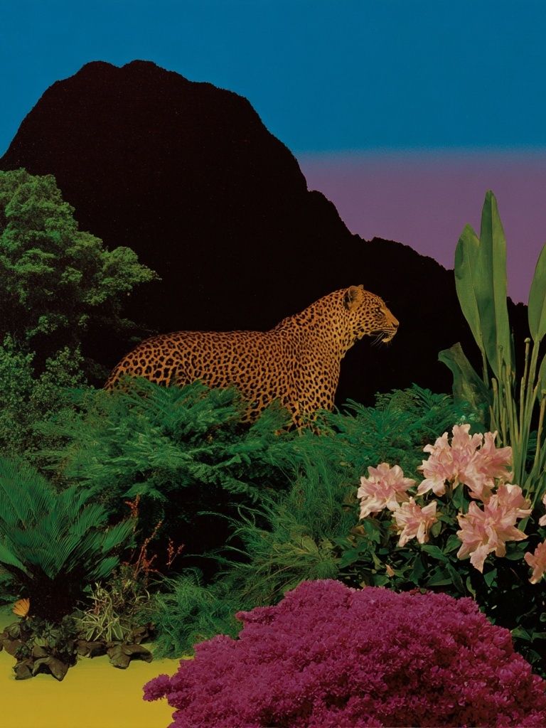 Jungle Leopard Collage Poster. poster detail