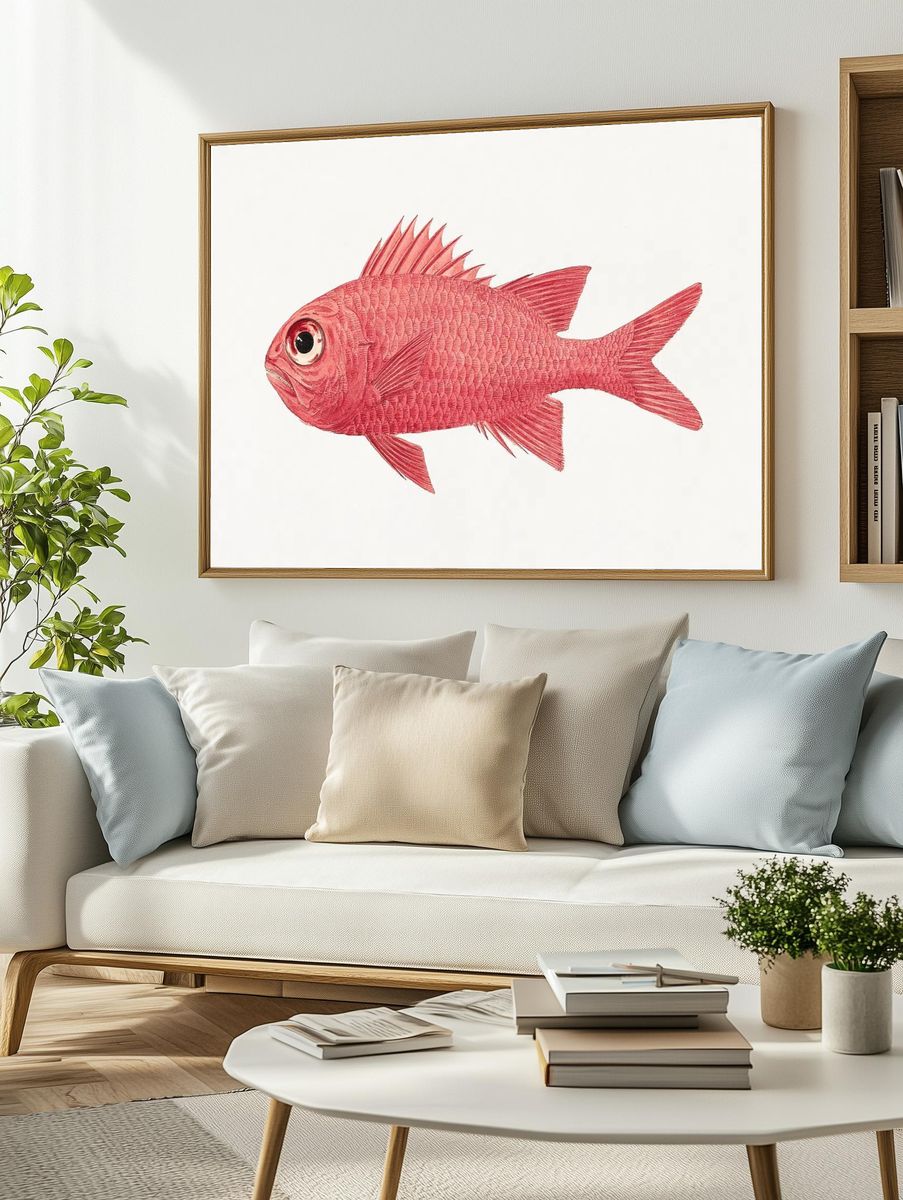 Unidentified Fish (1737–1770), vintage animal. — room view 2