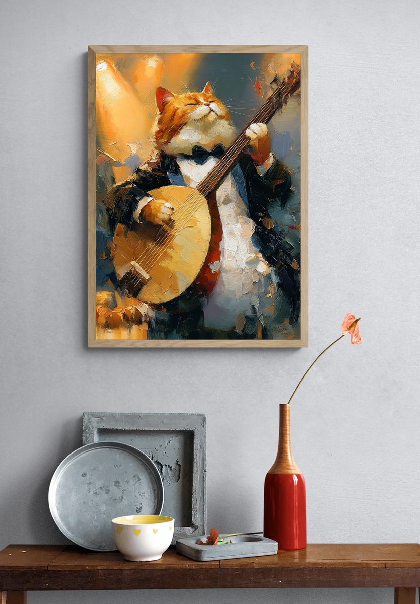 Jazz Cat Banjo Poster. — room view 3