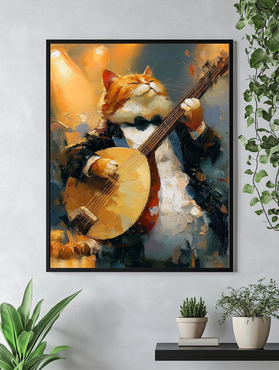 Jazz Cat Banjo Poster. — room view 4