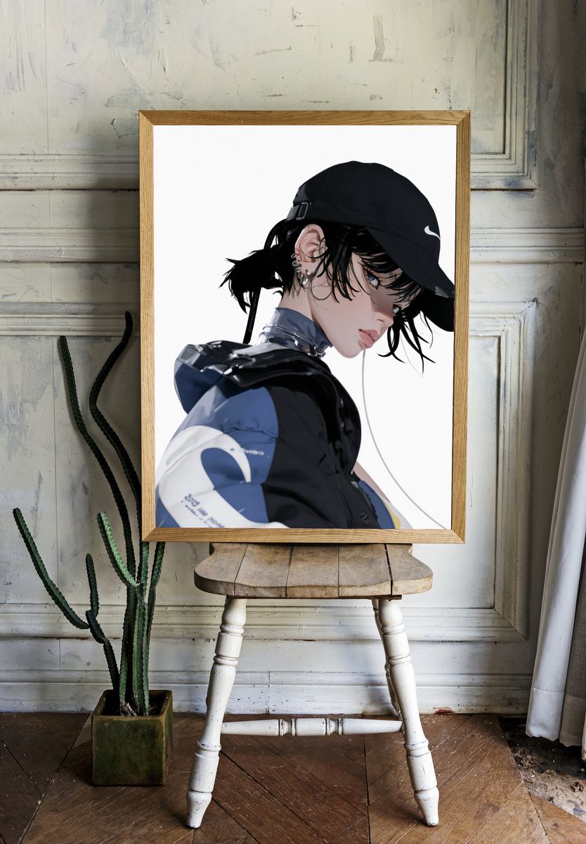 Anime Streetwear Portrait Poster. room preview