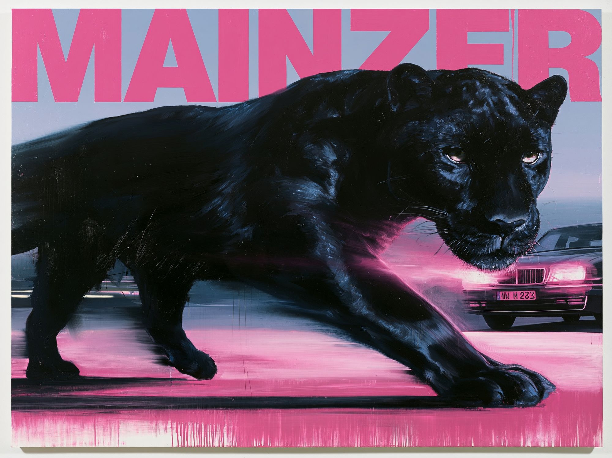 Black Panther Neon Chase Poster. poster detail