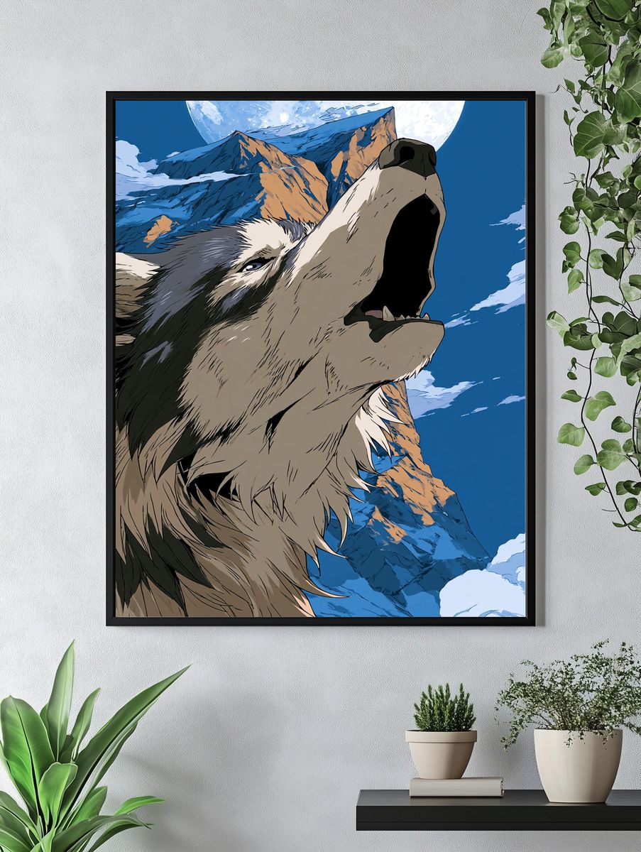 Howling Wolf Moon Poster. — room view 4