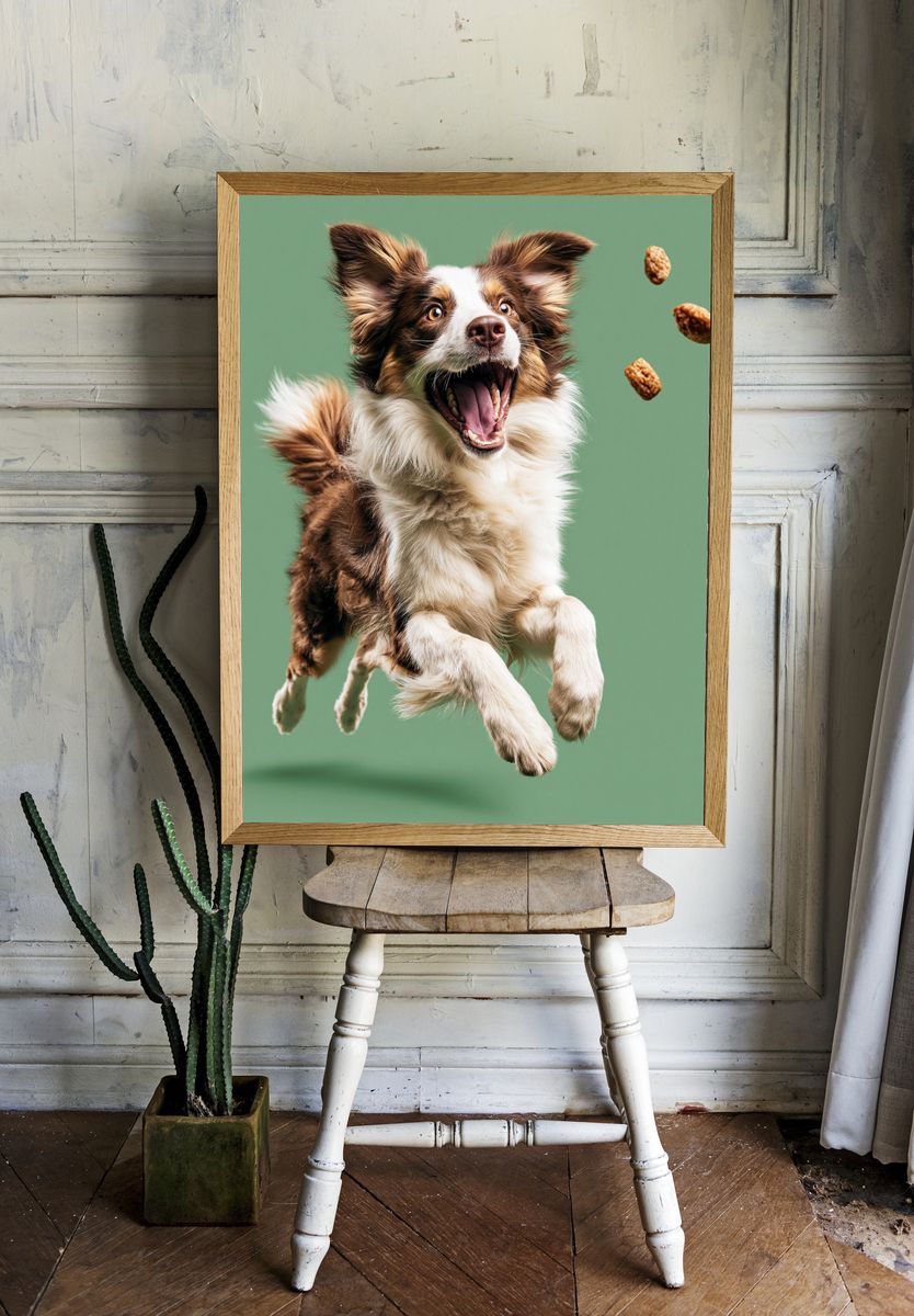 Playful Border Collie Photography Poster. room preview