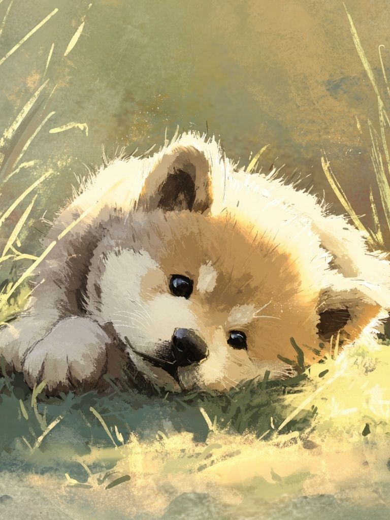 Sleeping Puppy Watercolor Poster. poster detail