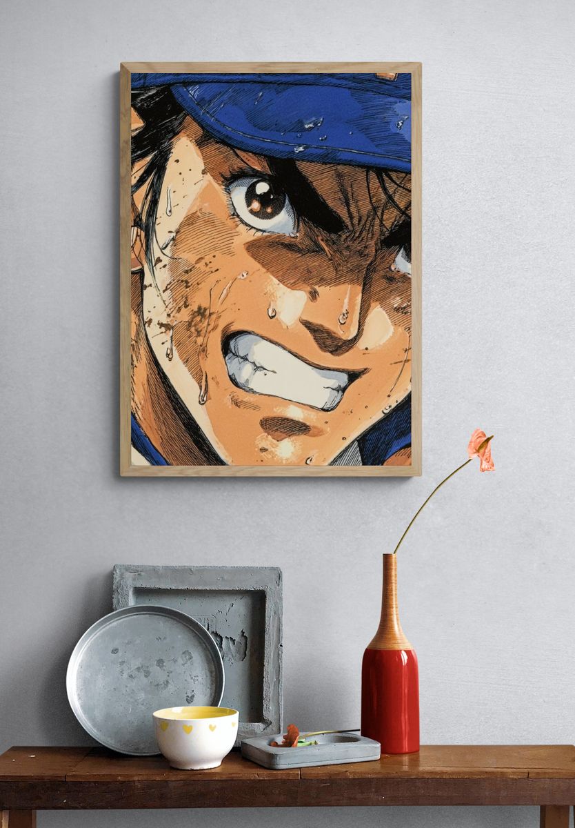Baseball Anime Portrait Print. — room view 3