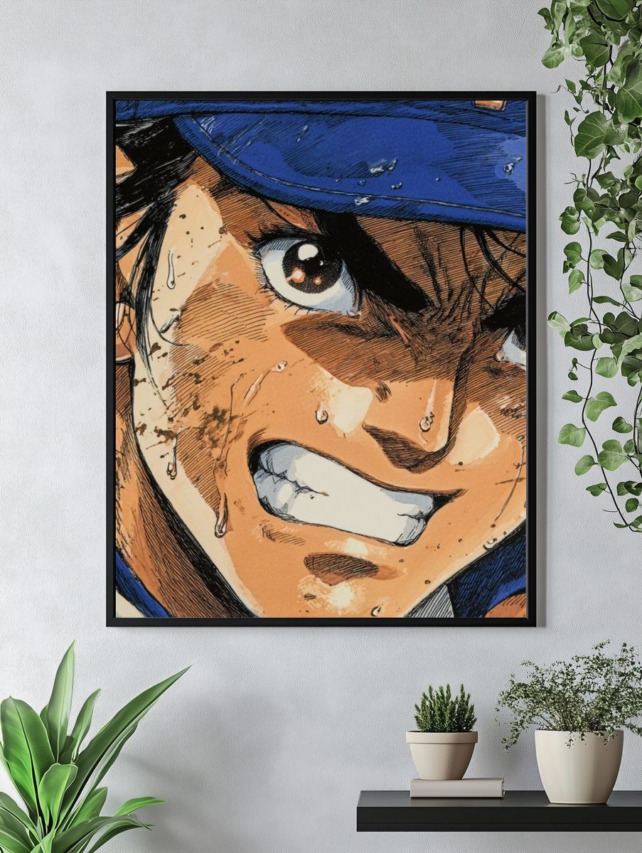Baseball Anime Portrait Print. — room view 4