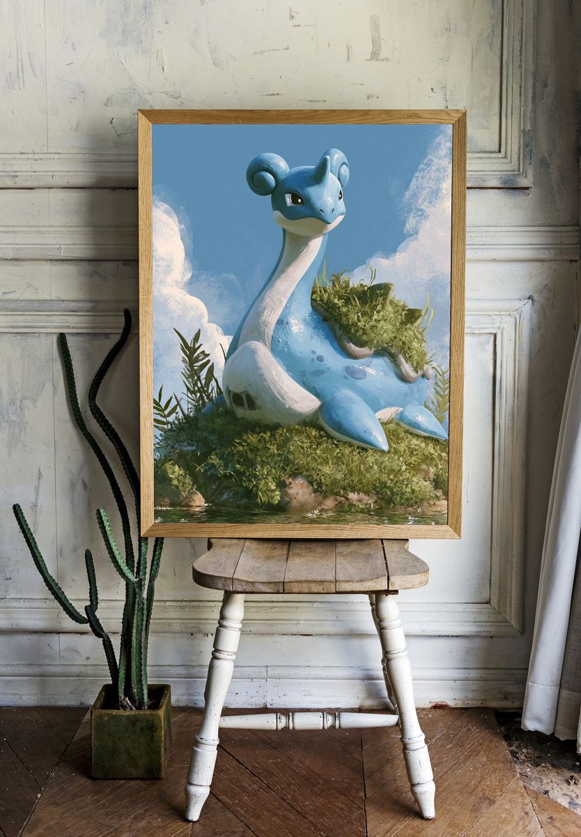 Lapras Fantasy Illustration Poster. — room view 1