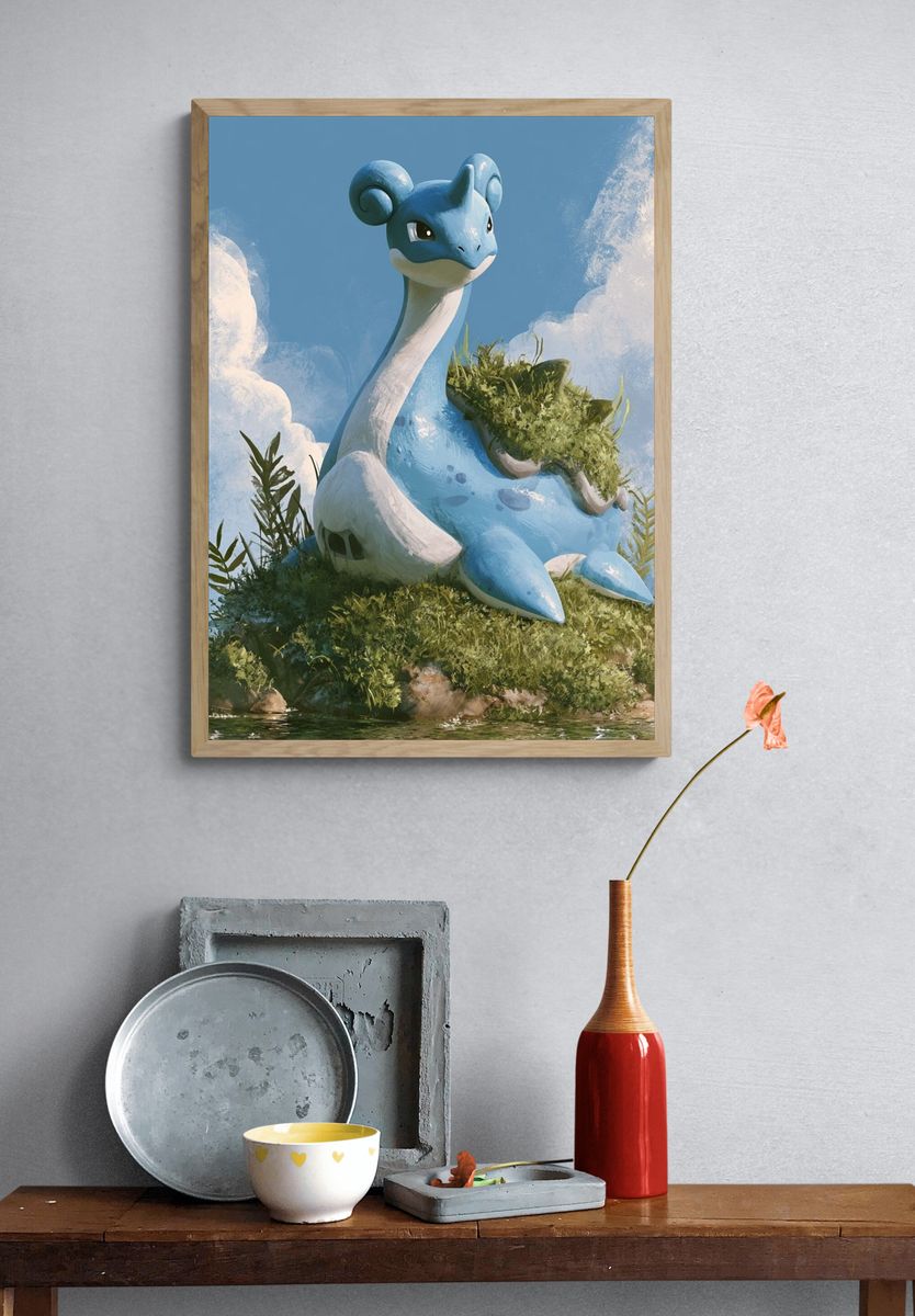 Lapras Fantasy Illustration Poster. — room view 3