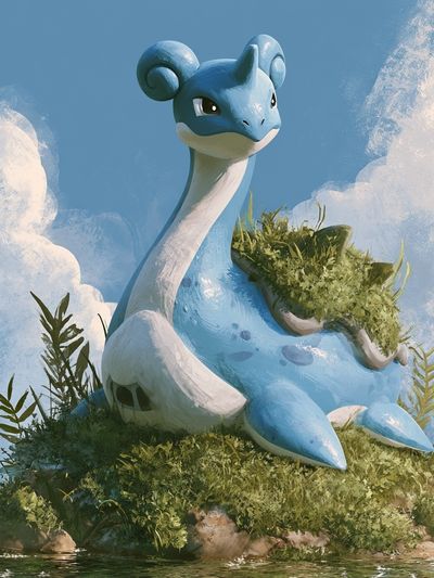 Lapras Fantasy Illustration Poster.