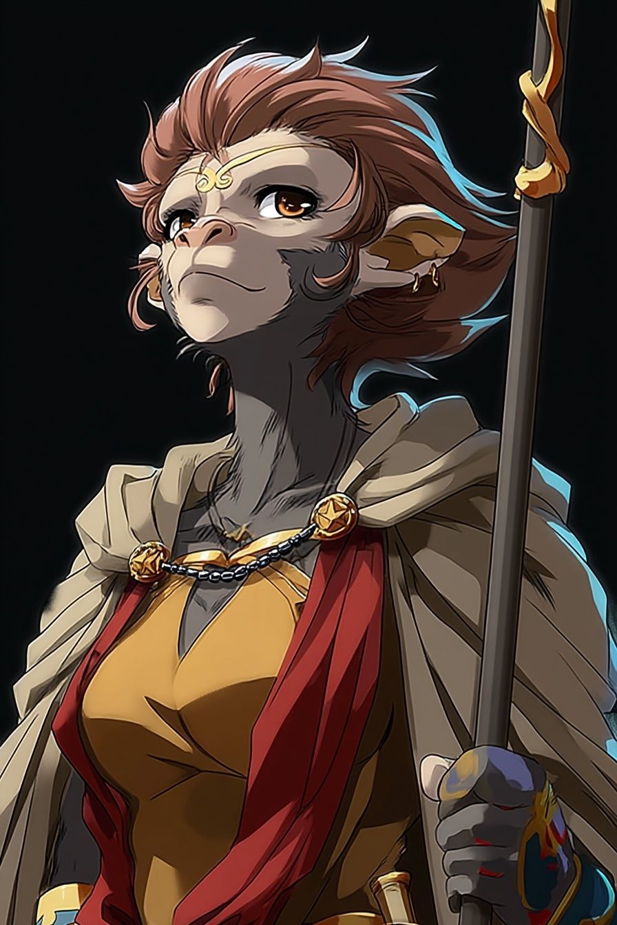 Monkey Warrior Digital Art Poster. poster detail