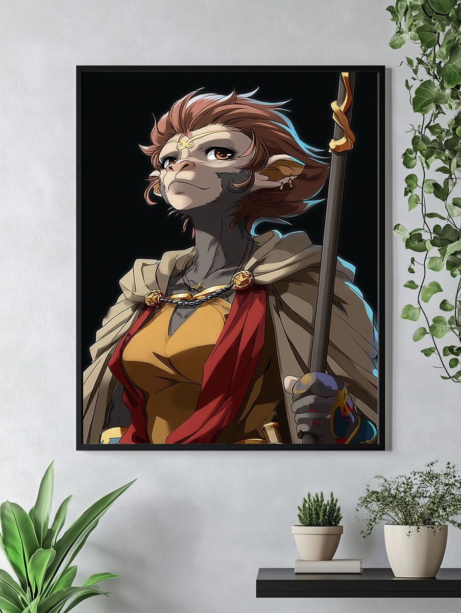 Monkey Warrior Digital Art Poster. — room view 4