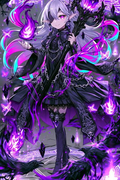 Dark Elf Sorceress Anime Poster.