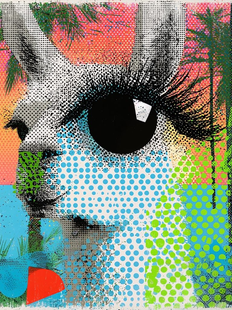 Pop Art Bunny Portrait Poster. poster detail