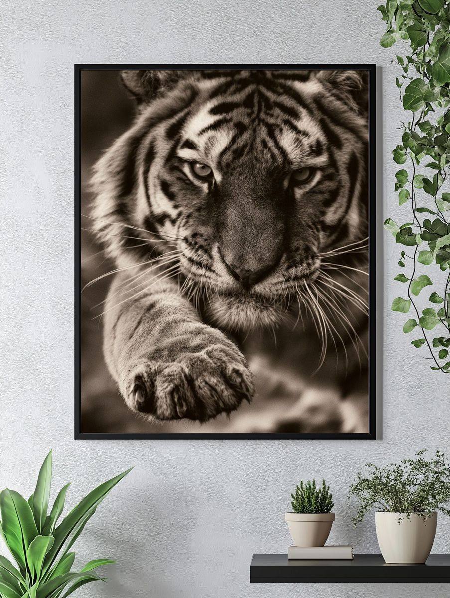 Tiger Close-Up Photography Poster. — room view 4