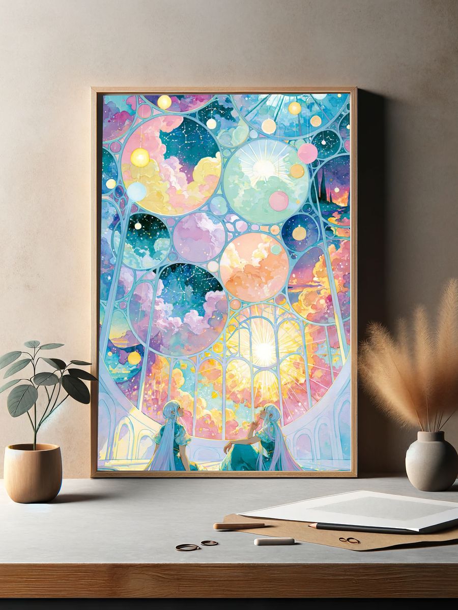 Celestial Dreamscape Anime Poster. — room view 2