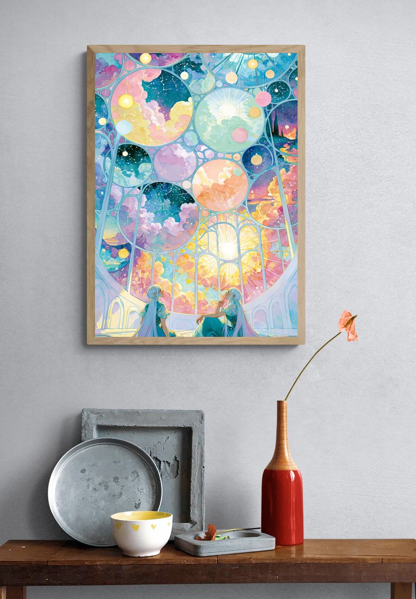 Celestial Dreamscape Anime Poster. — room view 3