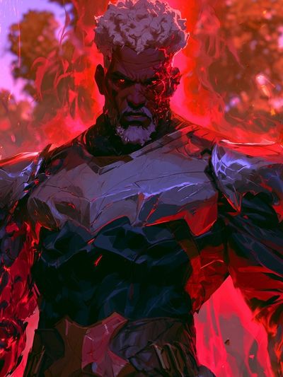 Fiery Anime Warrior Poster.