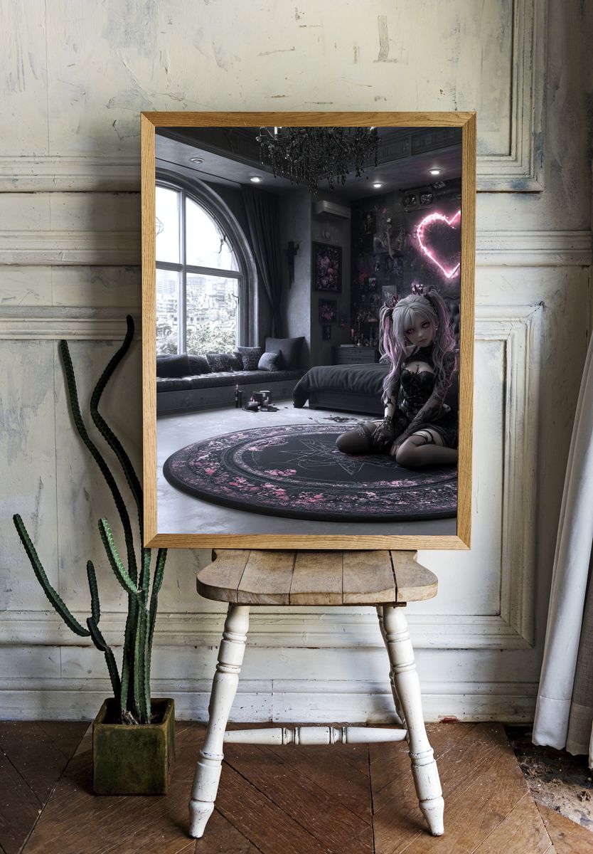 Gothic Anime Bedroom Poster. room preview