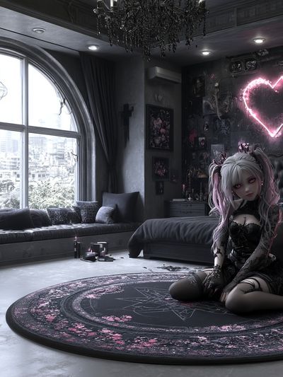 Gothic Anime Bedroom Poster.