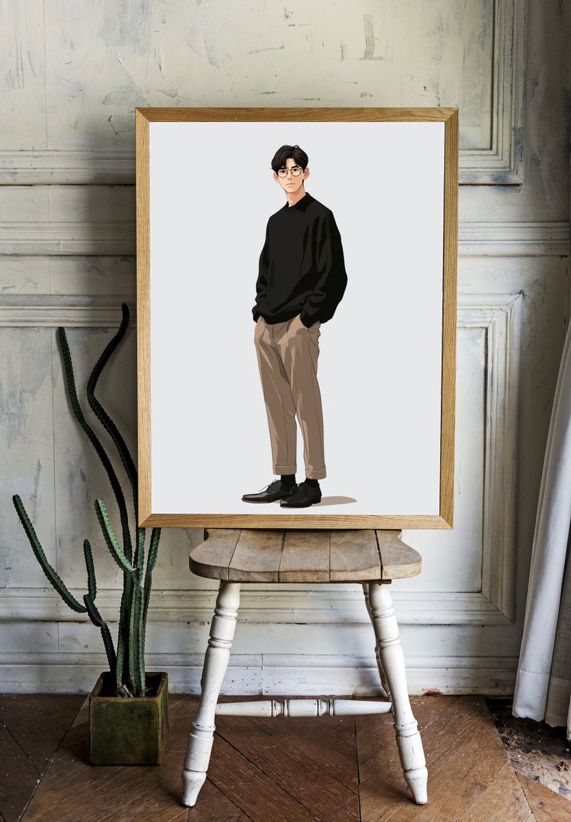 Minimalist Anime Portrait Poster. room preview