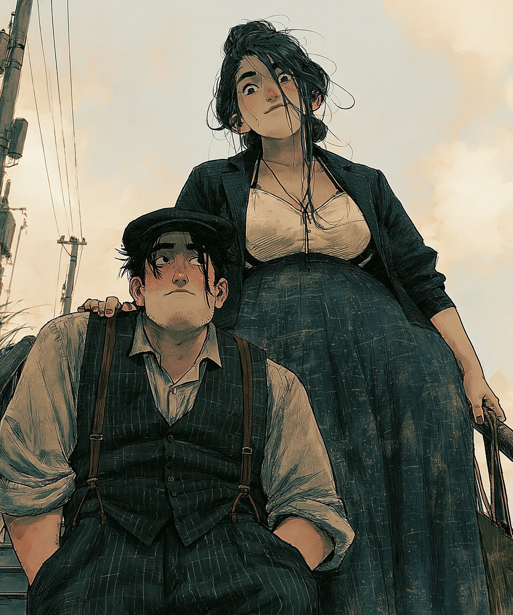 Anime Couple Portrait Poster. poster detail