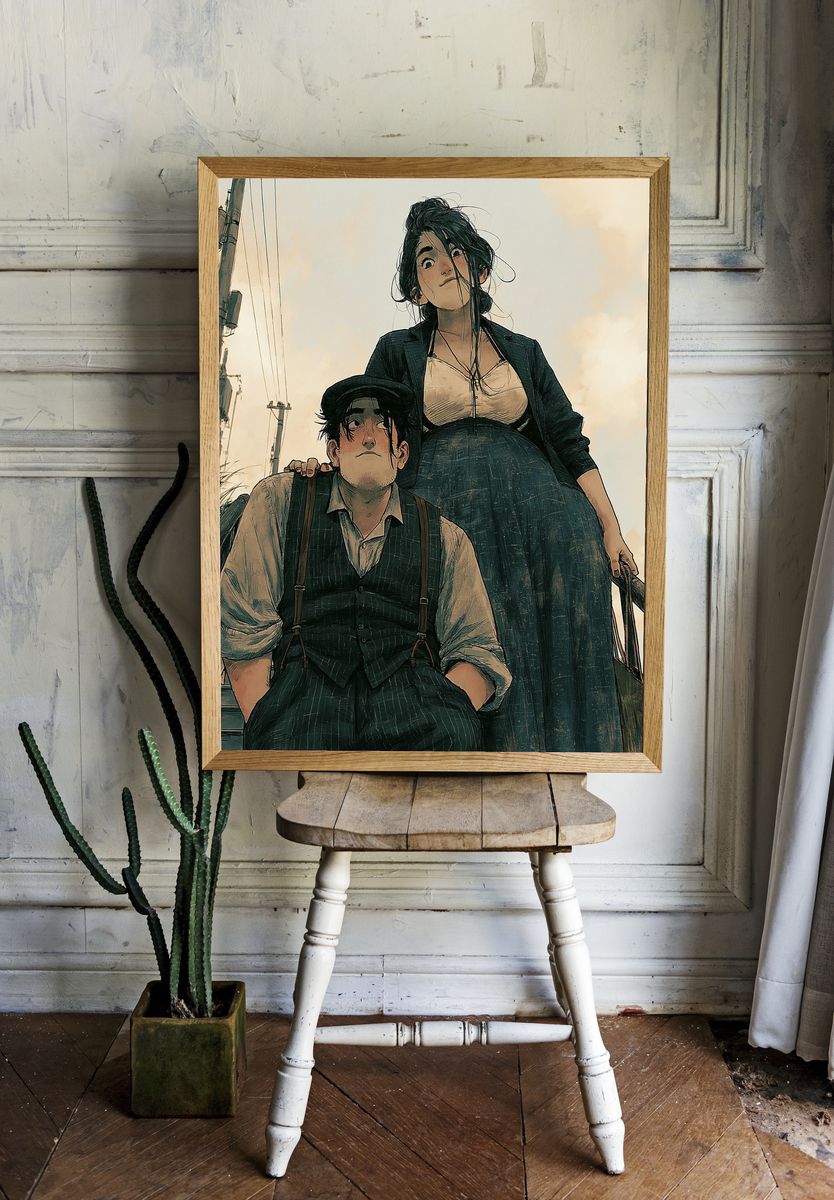 Anime Couple Portrait Poster. room preview