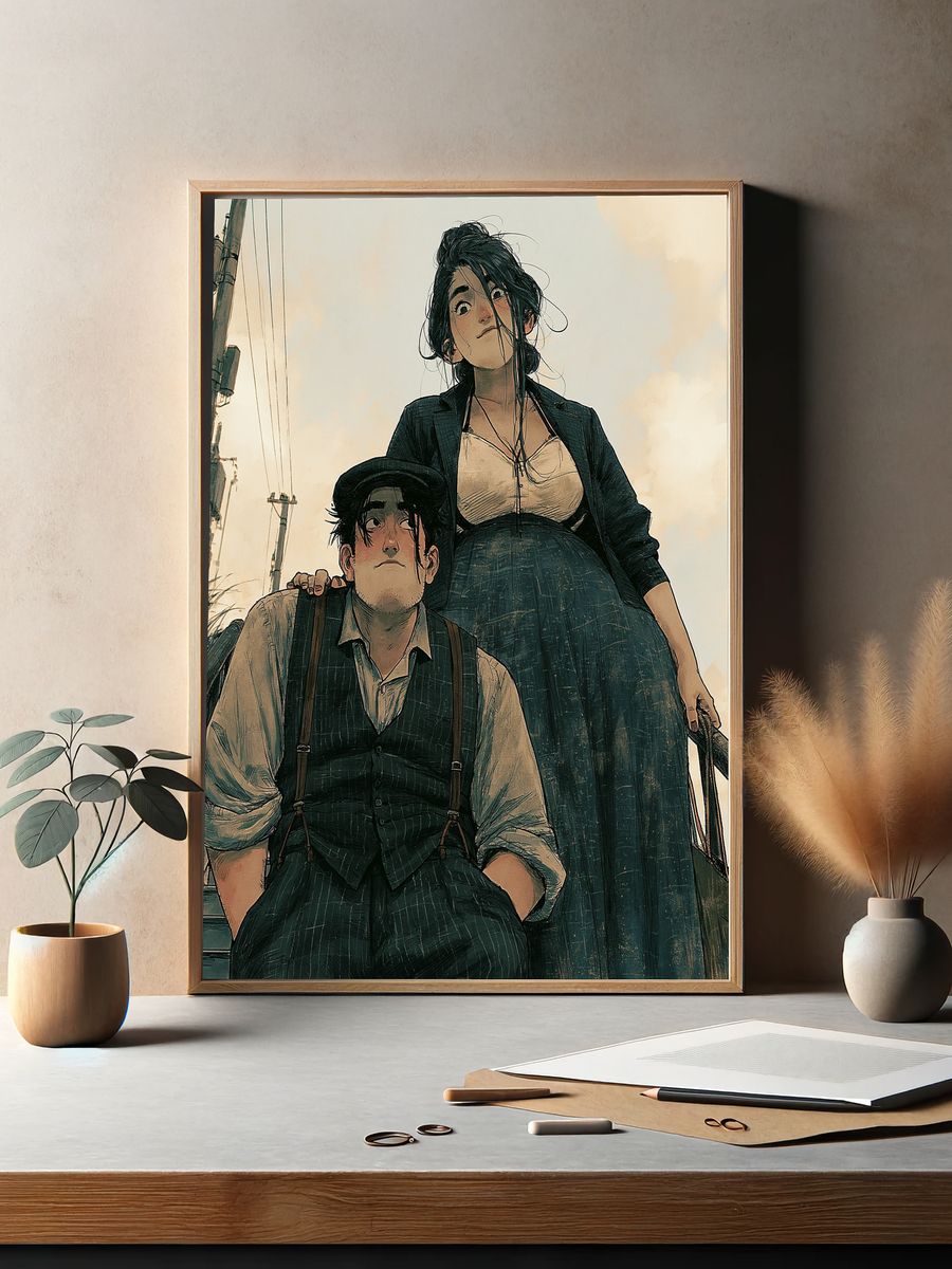 Anime Couple Portrait Poster. — room view 2