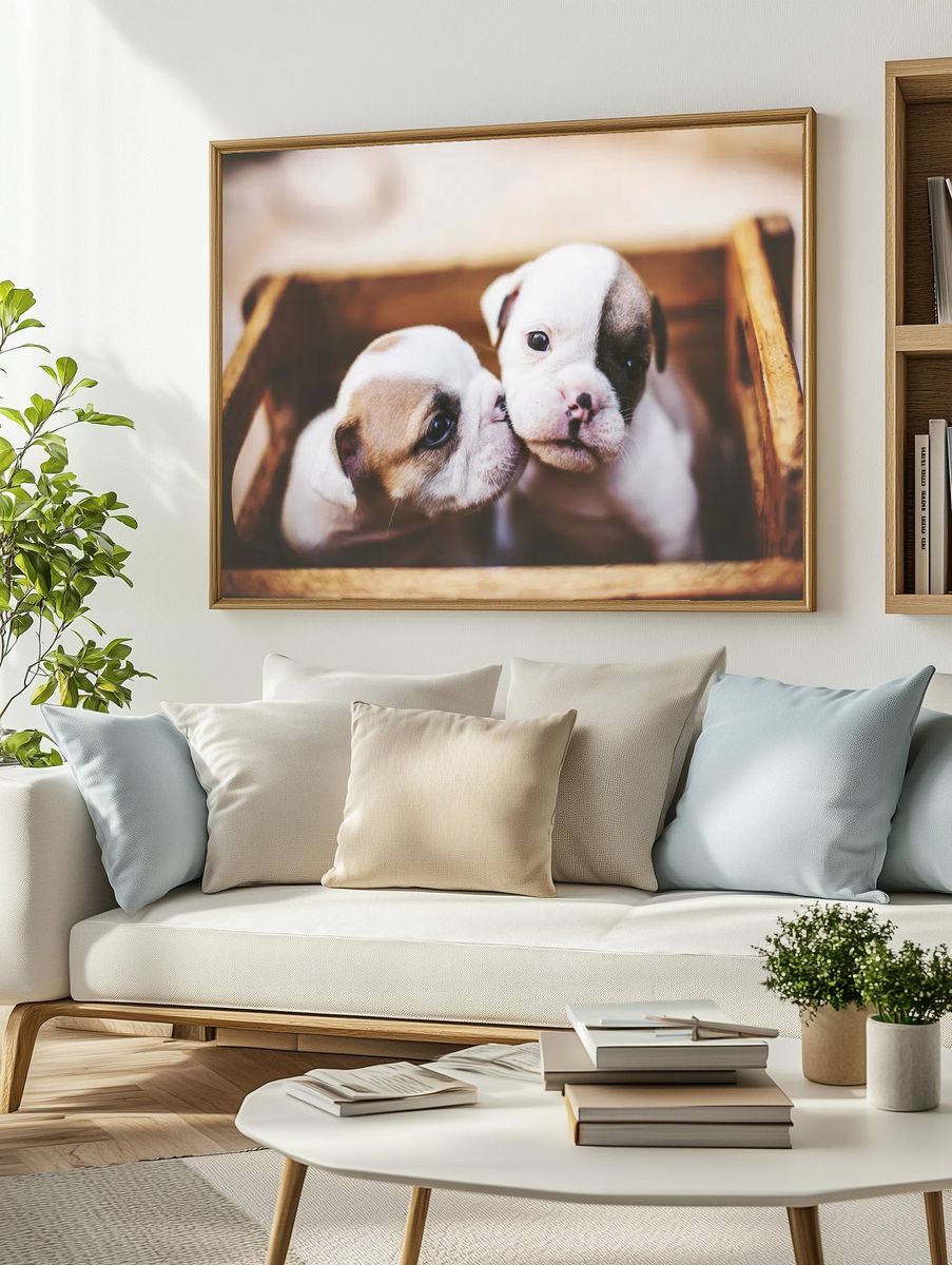 Puppy Cuddle Photography Poster. — room view 2