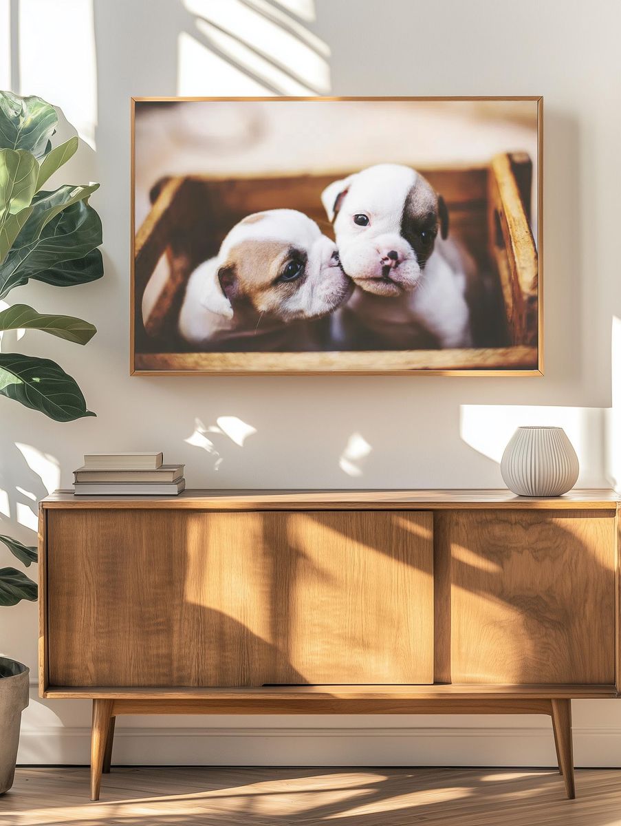 Puppy Cuddle Photography Poster. — room view 3