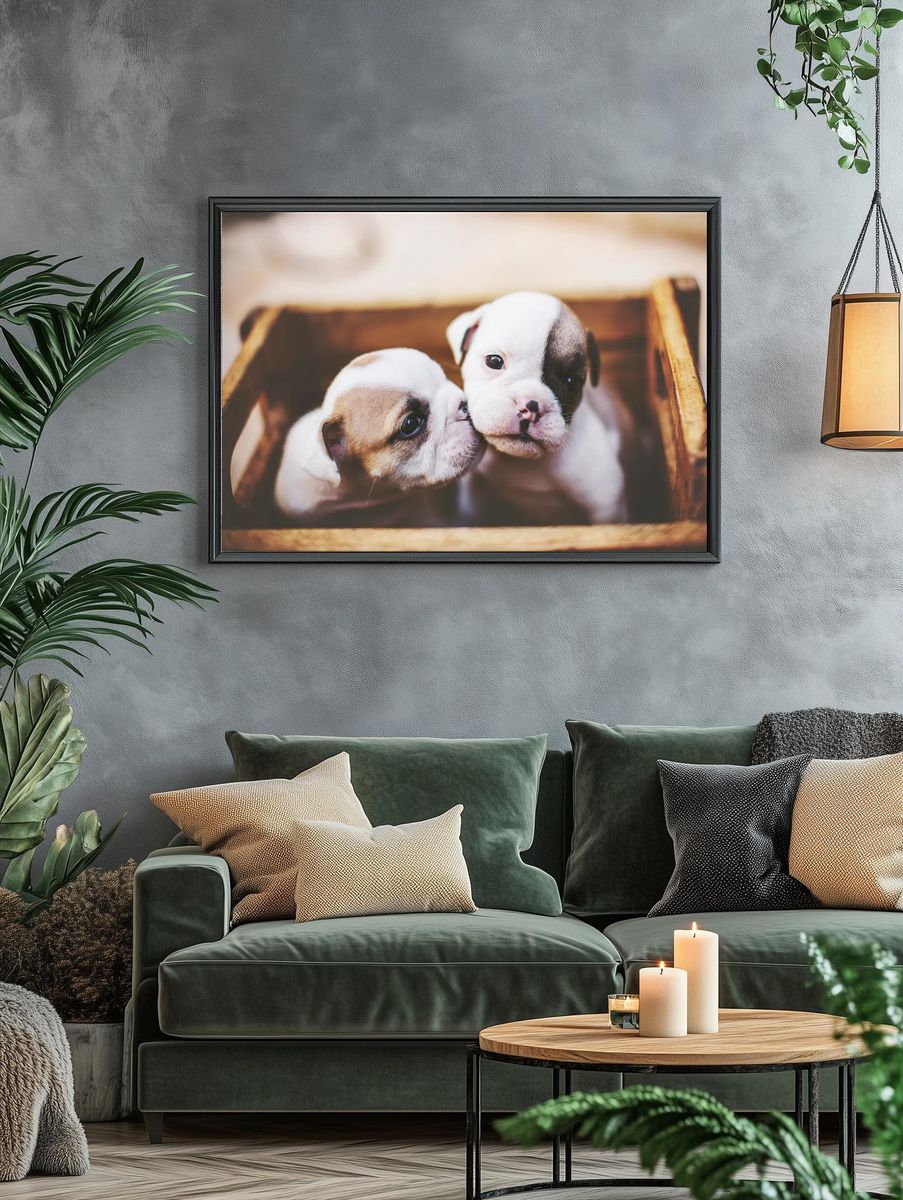 Puppy Cuddle Photography Poster. — room view 4
