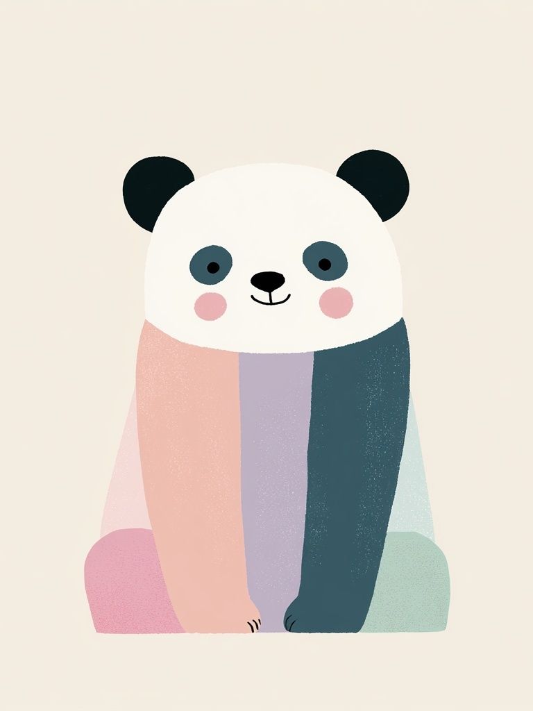 Cute Panda Illustration Poster. poster — animals art