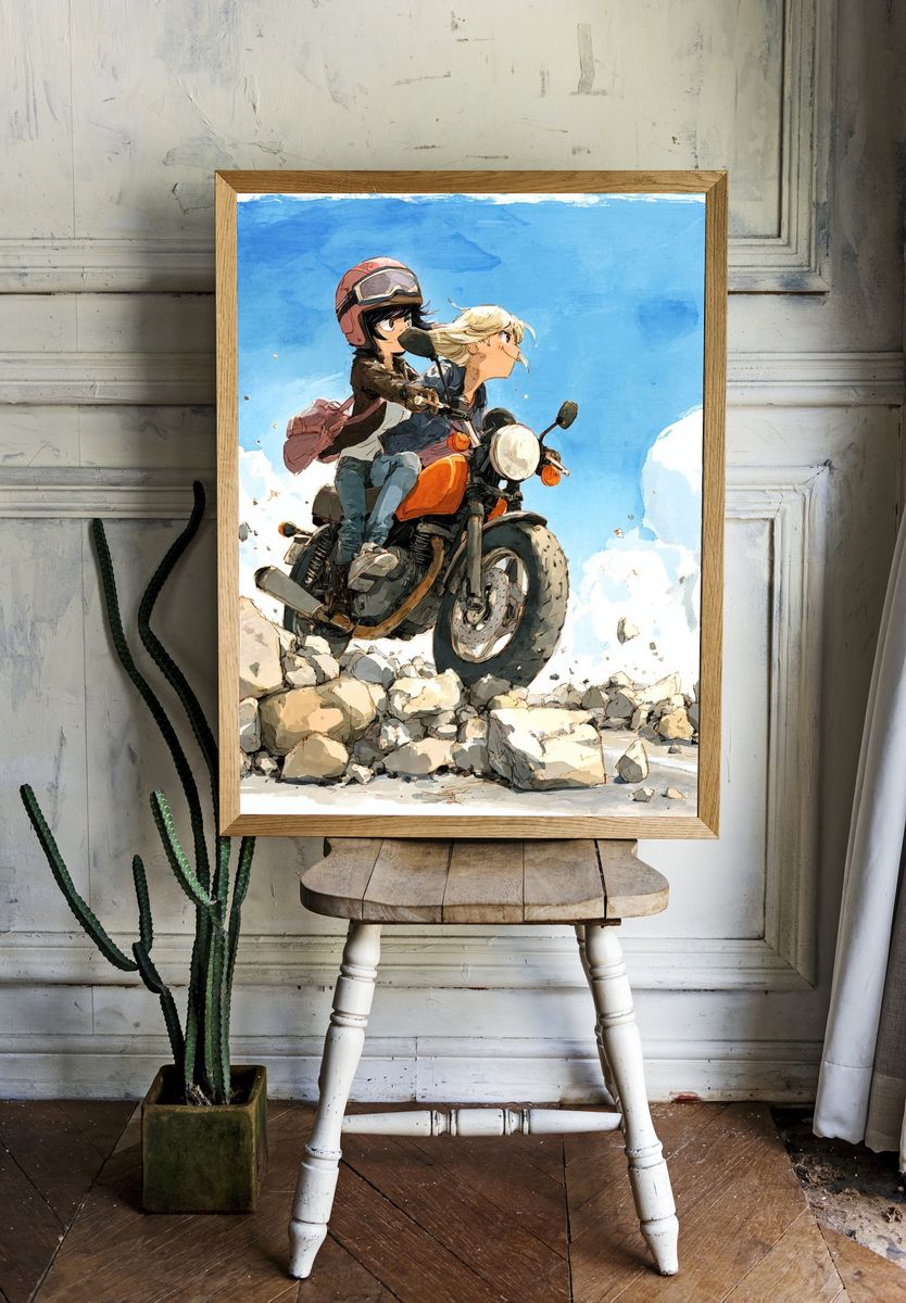 Motorcycle Ride Digital Art Poster. room preview