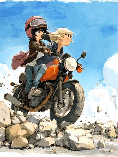 Motorcycle Ride Digital Art Poster.