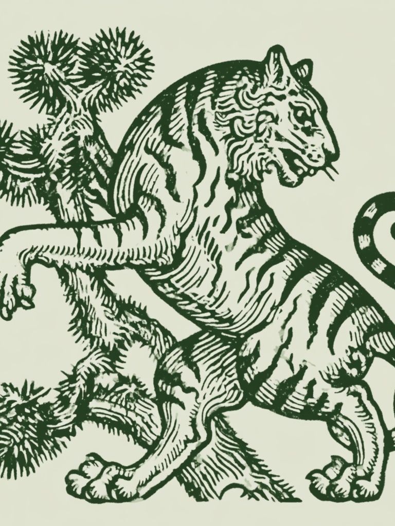 Tiger Botanical Print Poster. poster detail